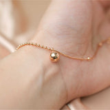 Petite Droplet - 14K Rose Gold Plated 925 Silver Bracelet