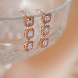 Timeless Charm - Zircon 14K Rose Gold Plated 925 Silver Earrings