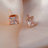 Petite Étincelle - Zircon 14K Rose Gold Plated 925 Silver Earrings