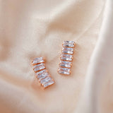 Elite - Zircon 14K Rose Gold Plated 925 Silver Earrings