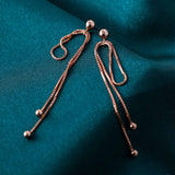 Rosy Dangles - 14K Rose Gold Plated 925 Silver Earrings