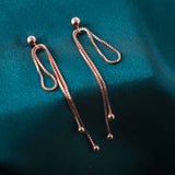 Rosy Dangles - 14K Rose Gold Plated 925 Silver Earrings