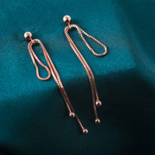  Rosy Dangles - 14K Rose Gold Plated 925 Silver Earrings