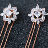 Glacial Charm Day & Night - Zircon 14K Rose Gold Plated 925 Silver Earrings