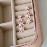 Fleur de Minuit - Zircon 14K Rose Gold Plated 925 Silver Earrings
