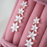 Fleur de Minuit - Zircon 14K Rose Gold Plated 925 Silver Earrings