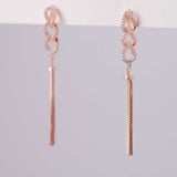 Aurora Drops - Zircon 14K Rose Gold Plated 925 Silver Earrings