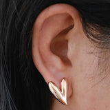 Rosy Heartbeat - 14K Rose Gold Plated 925 Silver Earrings
