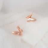 Rosy Flutter - 14K Rose Gold Plated 925 Silver Earrings