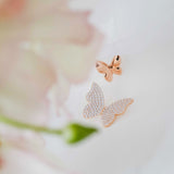 Souffle de Printemps  - Zircon 14K Rose Gold Plated 925 Silver Earrings