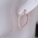 Shimmer Loop - Zircon 14K Rose Gold Plated 925 Silver Earrings