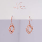 Aurora Swirl - Zircon 14K Rose Gold Plated 925 Silver Earrings