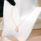 Glimmering Dewdrops - Zircon 14K Rose Gold Plated 925 Silver Necklace