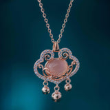 Noble Ruyi - Chalcedony 14K Rose Gold Plated 925 Silver Necklace