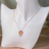 Noble Ruyi - Chalcedony 14K Rose Gold Plated 925 Silver Necklace