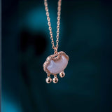 Ruyi Bliss - Chalcedony 14K Rose Gold Plated 925 Silver Necklace