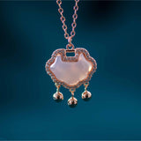 Ruyi Bliss - Chalcedony 14K Rose Gold Plated 925 Silver Necklace