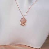 Ruyi Bliss - Chalcedony 14K Rose Gold Plated 925 Silver Necklace