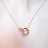 Inseparable Love - 14K Rose Gold Plated 925 Silver Necklace