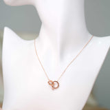 Inseparable Love - 14K Rose Gold Plated 925 Silver Necklace