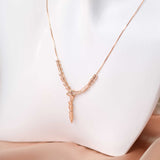 Gleam Trinity – Zircon 14K Rose Gold Plated 925 Silver Necklace