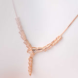 Gleam Trinity – Zircon 14K Rose Gold Plated 925 Silver Necklace