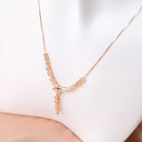 Gleam Trinity – Zircon 14K Rose Gold Plated 925 Silver Necklace