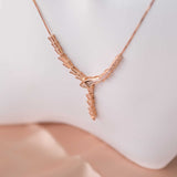 Gleam Trinity – Zircon 14K Rose Gold Plated 925 Silver Necklace