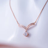 Vivid Sparkle – Zircon 14K Rose Gold Plated 925 Silver Necklace
