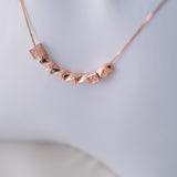 Shimmering Accents – Zircon 14K Rose Gold Plated 925 Silver Necklace