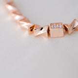 Shimmering Accents – Zircon 14K Rose Gold Plated 925 Silver Necklace