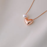 Coeur de Velours - 14K Rose Gold Plated 925 Silver Necklace